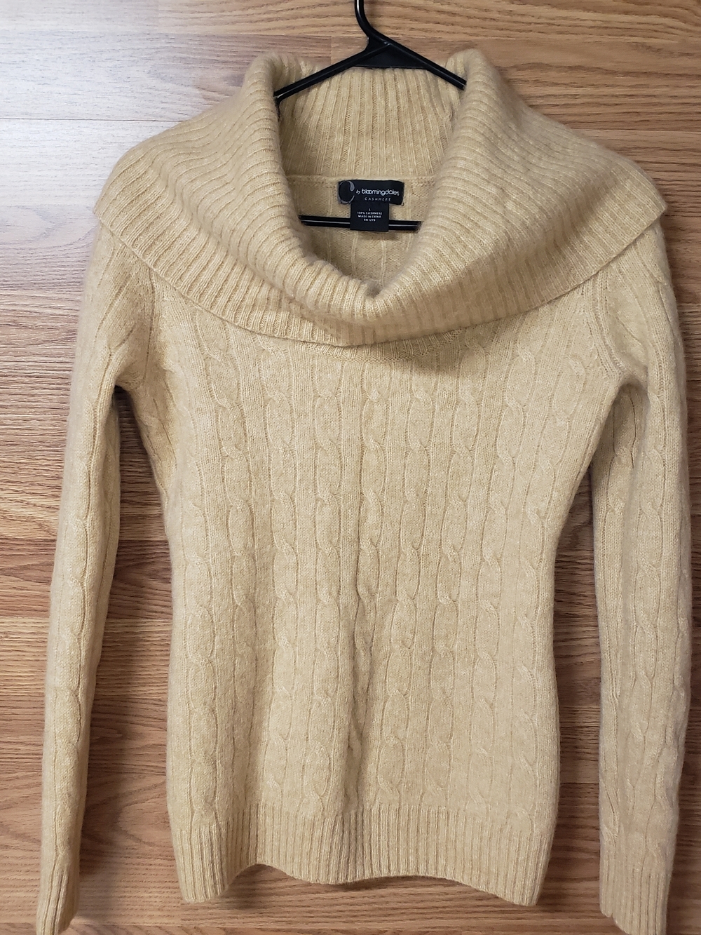 Bloomingdale's Cream Cable-Knit Cowl Neck Sweater